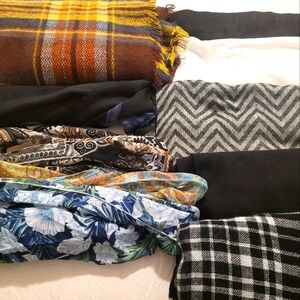 Assorted Scarves Collection - Plaid, Floral, Chevron